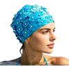 Generic Cuffia da nuoto con strass e petali, alla , per donne, ragazze, madri, istruttori, casa, bagno, appartamento, viaggi, spiaggia, piscina, vasca idromassaggio