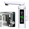 Kozivmo Rubinetto elettrico con scaldabagno da 220 V, per cucina, giardino, bagno, camper, campeggio, 3000 W, riscaldatore intelligente, rubinetto con scaldabagno istantaneo, rubinetto dell'acqua calda