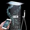 OihPaw Colonna Doccia,Sistema Doccia Termostatico Multifunzione,soffione Rettangolare 580×380mm,con musica e luce LED,kit Doccia Incasso,Dotato display della temperatura e interruttore indipendente