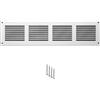 TURVENT Griglia di Ventilazione 400x100 mm in Metallo Bianca con Rete Antinsetti - Griglia Aerazione per Parete e Soffitto - Copertura per Ventilazione e Sistemi di Estrazione Aria HVAC