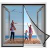 JXLQFA Zanzariera Finestra Porta 80x105cm Chiusura Automatica Magnetico Pieghevole per Balconi, Portefinestre Casa Ufficio Nero Rinforzata
