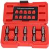 Psytfei Set di estrattori per viti 10 pezzi Testa esagonale Multi Spline Easy Out Estrattore per bulloni Estrattore per viti arrotondato Spirale sinistra