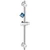 Feligio Asta doccia 66 cm con supporto per soffione doccia, asta doccia in acciaio inox 304, altezza regolabile e girevole a 360°, argento spazzolato