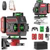 Vahlbeste Livella Laser,Livella Laser Autolivellante 360 con 2x4800mAh Batterie, 4x360 °Livello Laser con Display LED,16 Linee Laser Verde/APP/Telecomando/IP54 per l'edilizia & Appendere Quadri