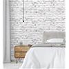 GAULAN 453171 - Carta da parati lavabile in vinile effetto mattone vintage bianco e grigio in rilievo 3D per pareti soggiorno cucina bagno sala da pranzo - Rotolo di 10 m x 0,53 m