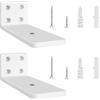 YFCVIP 2 Pz Staffe per Mensole Pesanti, Reggimensola Supporto Reggi Mensola da Muro, Staffe a L Angolari Metallo per Montaggio Mensola Legno (Bianco,10 cm)