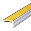 Floordirekt Profilo per gradini Power Grip | Profilo per scale con inserto in gomma antiscivolo | Preforato o autoadesivo | Materiale di montaggio incluso (134 x 4,2 x 2 cm | Preforato | Giallo)