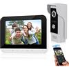 FTes RFKits FTSTech FTes RFKits Videocitofono Tuya Telefono per Videocitofono 7 Pollici Kit di Interfono Cablato Monitor del Pannello Tattile,Fotocamera Esterna IR Sblocco Remoto per la Sicurezza Domestica