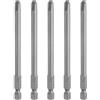 QUARKZMAN 5Pz #3 Punte Cacciavite Phillips PH3 1/4 Gambo Esagonale 4 (100mm) Lungo Acciaio S2 Magnetiche Inserti per Avvitatore per Cacciavite Elettrico Punte Trapano 0.236 (6mm) Asta