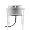 ALFORZAN Lavabo autoportante in acciaio inox con rubinetto girevole, portata 150 kg, per hotel, ristoranti, cucine e lavanderie (60 x 60 x 93 cm)