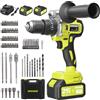 DEWINNER Trapano avvitatore senza fili 21 V per batteria Makita 2 batterie 4.0 Ah,130 Nm Max Brushless avvitatore a batteria senza fili con 76 accessori e valia,20+3 regolazioni di coppia,2 velocità