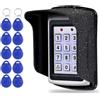 Fredorlokk Sistema di controllo accessi RFID da 125 KHz con lettore di tastiera in metallo + copertura impermeabile + 10 portachiavi blu, supporta 1000 utenti, adatto per garage, uffici e porte di