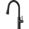 FORIOUS Rubinetto Lavello Cucina Nero, Miscelatore Cucina con Doccetta Estraibile, 2 Modalità di Spruzzo, Girevole a 360° Acciaio Inox, Maniglia Singola per Acqua Calda e Fredda Rubinetto Miscelatore