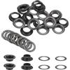 QUARKZMAN 20Set Occhielli per Teloni con Rondelle 12mm Occhiello Strumento Metallici color Rame per Tende in Tessuti Cinture in Pelle Scarpe Borse DIY, Gunmetal (Perforatrice Non Inclusa)