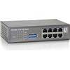 LevelOne FEP-0800: interruttore 8Port, PoE (8 porte), Switch di rete, Nero, Grigio