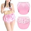 LittleForBig Lavabile Riutilizzabile Impermeabile Fiocco Di Pizzo Piuttosto Raso Sopra Adulto Pannolino Copertura, Colore: rosa., xxl
