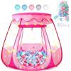 TIKTENT Pozzo per palline per bambini con 50 palline, tenda pop up principessa con luci a stella per 1 2 3 anni, regalo di compleanno di 12-18 mesi con borsa per il trasporto, tenda da gioco per interni ed