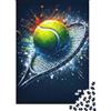 KEZXWCBMN Racchetta Tennis Arte Dinamica Puzzle 1000 Pezzi Carta per Adulti Colore Vivace Decorazione Famiglia Relax 38x26cm/1000pcs