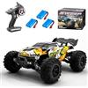 Ledovan 70km/h Auto Telecomandato con Motore Senza Spazzole, 1/16 Alta Velocità All Terrain Monster Trucks per Adulti, 4WD Impermeabile RC Drift Car, 3 Batterie, Giallo