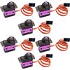 VUNIVERSUM 6 Pezzi Premium Micro Mini Servo MG90S con Ingranaggi in Metallo e Connettore JR, Cavo da 20 cm per RC Copter, Aeroplano, Elicottero e Segleflugzeug Fai da Te