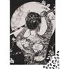 KEZXWCBMN Donna Samurai Giapponese Puzzle 1000 Pezzi Puzzle per Adulti Carta Luna Tatuaggio Floreale Famiglia Relax Casa Regalo 70x50cm/1000pcs