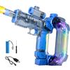 buusace Pistola ad acqua elettrica, pistola ad acqua completamente automatica con portata di 10 m, batteria ricaricabile, effetti luminosi e supporto per spalla pieghevole, per feste in piscina, giardino