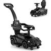 SOARS Macchinina Bambino 3 in 1 con Licenza Lamborghini, Guida Realistica con Volante, Clacson, Musica, Capacità di Carico 25 KG, Macchina Cavalcabile per Bambina e Bambino 18-60 Mesi (Nero)