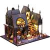CRIOLPO Miniatura casa delle Bambole, Fai da Te Kit di Dollhouse di Legno, DIY Casa delle Bambole in Legno Majestic Mansion con Accessori e Mobili Book Nook Kit(La casa magica di Luna)