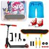 SHOWHEEL Set Finger Scooter, Kit Skatepark Mini Finger 16 Pezzi, Skateboard per Dita inclusi Skateboards, Scarpe, Scooter,Sacchetti per Festa di Compleanno per Bambini