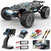 Hosim 1/10 RC auto senza spazzole per adulti, telecomando ad alta velocità superiore a 68 km/h, 4WD impermeabile fuoristrada per il tempo libero, camion RC veloce, 2,4G con 2 batterie per 40