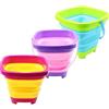 TLHWIN 3PCS Secchi per secchio telescopici pieghevoli Secchi per sabbia Secchi pieghevoli in silicone per bambini Giochi da spiaggia Campeggio Acqua Lavaggio pesci Giardino Estate Nuoto giocattolo (B)