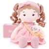 LeyaDoll Bambola Morbida per Bambini (40 cm), Prima Bambola in Stoffa per Bambina di 1 Anno, Regalo di Compleanno e Natale, Giocattolo di Peluche per Neonati e Bambini-Mia-and-Her-Pet-Bunny