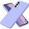 WBWONE Cover per Samsung Galaxy A24 5G Case, Custodia in Morbida Silicone TPU con Fodera in Tessuto Anti-Graffio Antiurto Protettiva Shell Bumper - Viola