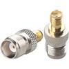 Futheda 2PCS SMA Female to TNC Female RF Coaxial Adapter TNC to SMA Coax Jack Low Loss Nickel Plated Connector Compatible with CB Antenna Radio 2G 3G 4G LTE Router WiFi WiMax Antennas Wireless