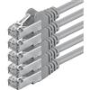 1aTTack.de 1m - gris - 5 pièces - CAT5 FTP Câble Ethernet Set - Câble Réseau RJ45 | câble de Patch | LAN Câble |CAT 5e |125 MHz | compatible avec CAT 6 / CAT 6a / CAT 7 | pour le switch, routeur, modem, Patchpannel, point d'accès, panneaux de brassage