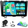 Motorsi 4GB+64GB Carplay Autoradio per Honda CRV 2007-2011 con Android Auto, Android Bluetooth Car Stereo Incell Schermo con GPS WiFi RDS/FM Radio SWC EQ USB Mirror Link Canbus + Telecamera Posteriore
