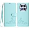 PEIYE Custodia per Xiaomi Redmi Note 14 Pro 5G, portafoglio in pelle sintetica con copertina magnetica, porta carte di credito, stile libro, cavalletto pieghevole, antiurto, verde chiaro