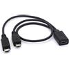 OpenII Openll, cavo splitter USB 2.0 tipo C femmina a Dual Micro USB maschio (prolunga con splitter con 2 micro USB da 30,5 cm/20,3 cm), 0,3 m