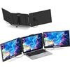 Maxfree Estensore per schermo triplo per laptop, S2 14 pollici 1080P HD portatile doppio monitor per laptop da 13,3-17 , estensore monitor plug & play compatibile con Windows/Mac/Surface/Android