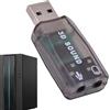 Tuxxjzm Adattatore audio USB per computer, adattatore audio stereo esterno | Adattatore audio stereo USB 5.1 canale 2 in 1, nessun driver richiesto, adattatore audio plug and per giocare e