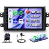Rimoody Autoradio per Suzuki SX4 2006-2013 FIAT Sedici 2005-2014 Wireless Carplay Android Auto You-Tube Vi-Link Bluetooth FM/RDS DSP EQ, 9 Pollici Touchscreen Radio 2 Din USB SWC Telecamera Posteriore