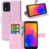 JIUNINE Cover per Alcatel 1B 2022 / Alcatel 5031G 1B, Custodia Libro in Pelle Sintetica Portafoglio Case Flip Antiurto [Slot per Schede] [Chiusura Magnetica] per Alcatel 1B 2022, Rosa