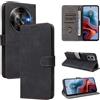 MOJIA Cover per ZTE Blade A76 5G, Custodia Flip Portafoglio per Telefono con Supporto e Slot per Schede, PU Custodia Con Funzione Antifurto RFID. Nero