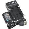 DSTE DE DSTE batteria agli ioni di litio e caricabatterie micro USB, compatibile con Panasonic VBY100 HC-V110 HC-V110K HC-V110G HC-V110GK-K HC-V130 HC-V201 HC-V201K