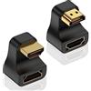 Duttek Adattatore HDMI a 180 gradi e adattatore HDMI2.1 a 270 gradi, 8K U Shaped HDMI Adapter, Adattatore HDMI 2.1 maschio femmina 48Gbps 8K@60Hz UHD2.1 3D, per HDTV Monitor Proiettore Laptop PC