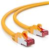 deleyCON 25m Cavo di Rete Cat6-1000 Mbit (Rame, S/FTP, Privo di Alogeni) Cavo Patch RJ45 Gigabit Ethernet LAN - per DSL Internet WLAN Switch Router Modem Patch Panel PoE - Giallo