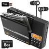 KLIM K10 Lettore Cassette Audio Portatile & Registratore Cassette, Convertitore in MP3 + Microfono & Altoparlante Integrati + Trasferimento USB PC + Batterie/USB + Scheda SD 8GB + Auricolari - Nero