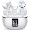 OWMSIC Auricolari wireless Bluetooth 5.4 con 4 microfoni con cancellazione del rumore, auricolari in-ear 46H con suono stereo 3D bassi, orecchie piccole, display a LED, chiamate allenamento sportivo