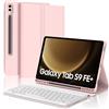 IVEOPPE Tastiera Samsung Galaxy Tab S9 FE Plus 12.4 2023, Cover Tastiera Tablet Samsung tab S9 Plus, Tastiera Italiano Bluetooth Rimovibile per Galaxy Tab S9/S9 FE+, Rosa