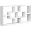 HOMCOM Mensola da parete per libreria con 8 cubi, mensola da appendere dal design moderno per soggiorno, soggiorno, 85 x 14,5 x 47,5 cm, colore: bianco